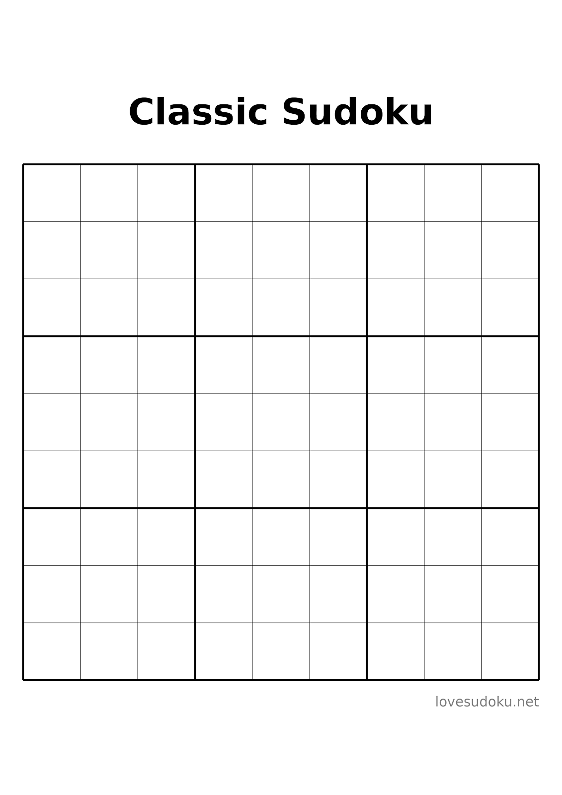blank sudoku
